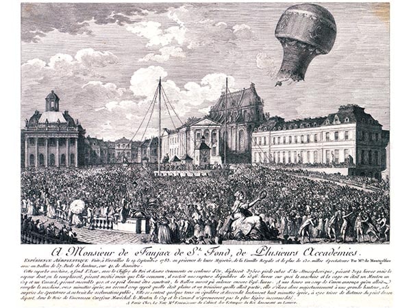 動物を乗せた初の気球飛行
